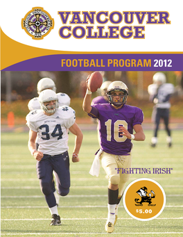 FOOTBALL PROGRAM 2012 Table of Contents
