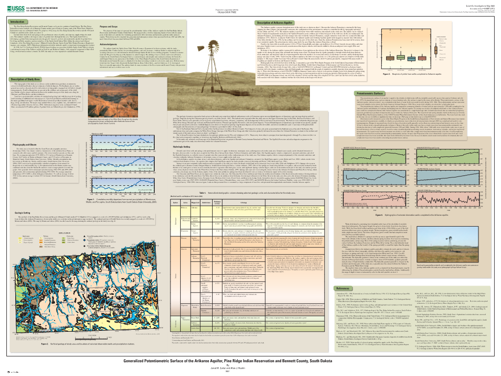 Generalized Potentiometric Surface of the Arikaree Aquifer, Pine Ridge Indian Reservation and Bennett County, South Dakota by Janet M