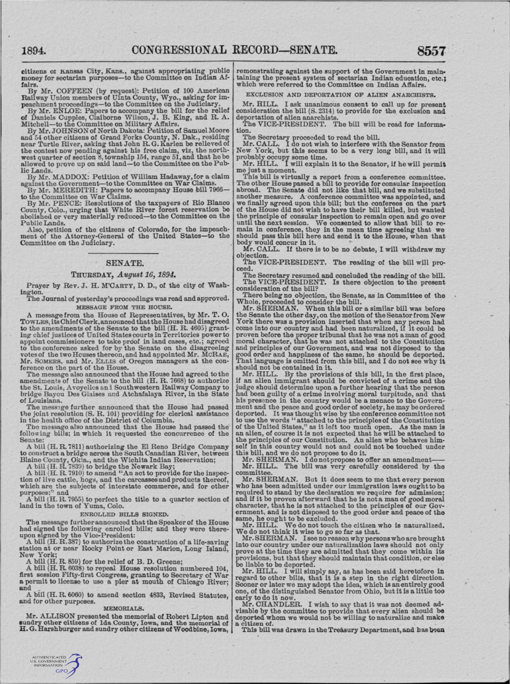 Congressional Record-Senate. 8557