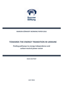 Towards the Energy Transition in Ukraine