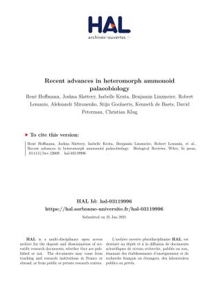 Recent Advances in Heteromorph Ammonoid Palaeobiology