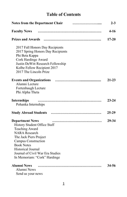 Table of Contents