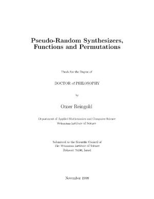 Pseudo-Random Synthesizers, Functions and Permutations