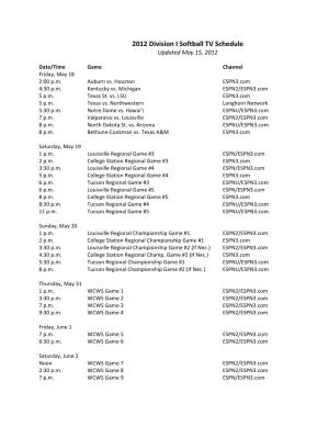 TV Schedule 2012 DI SB