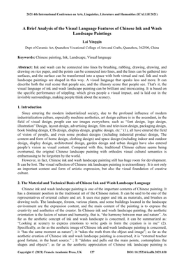 A Brief Analysis of the Visual Language Features of Chinese Ink and Wash Landscape Paintings