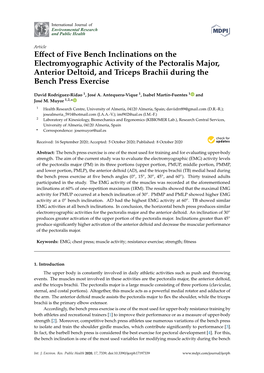 Effect of Five Bench Inclinations on the Electromyographic Activity of The