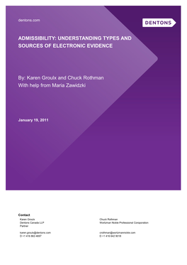 Admissibility: Understanding Types and Sources of Electronic Evidence