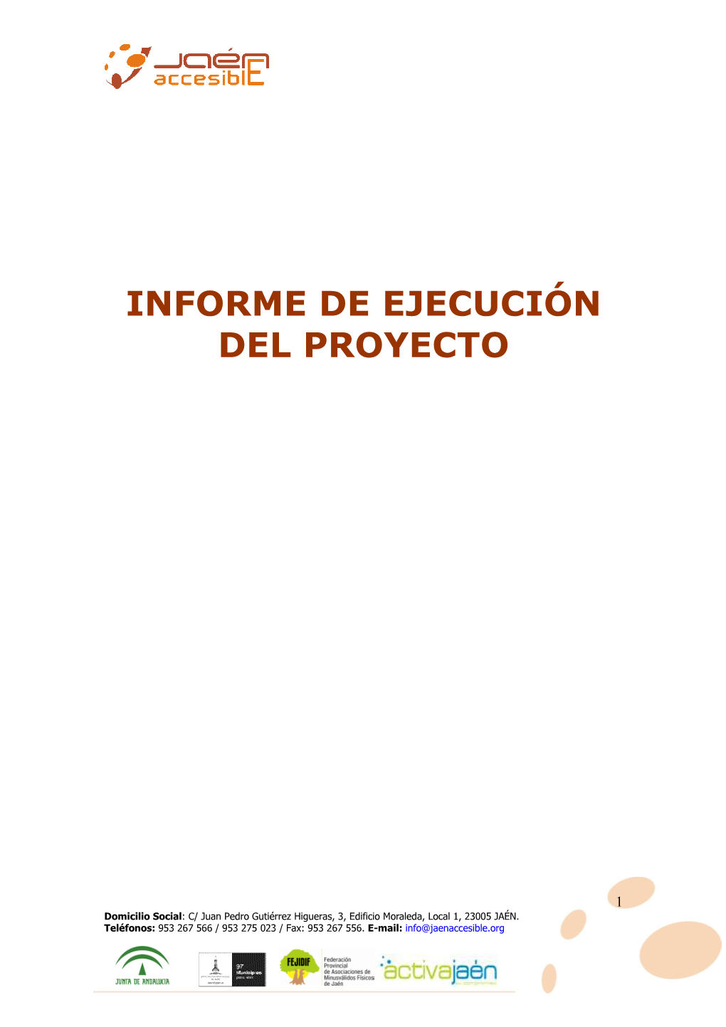 Informe De Ejecución Del Proyecto