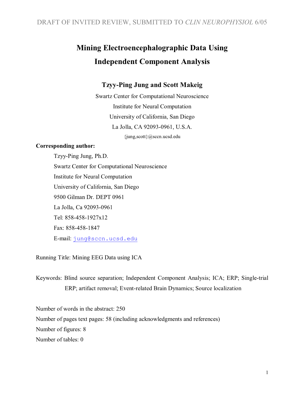 Mining Electroencephalographic Data Using Independent Component Analysis