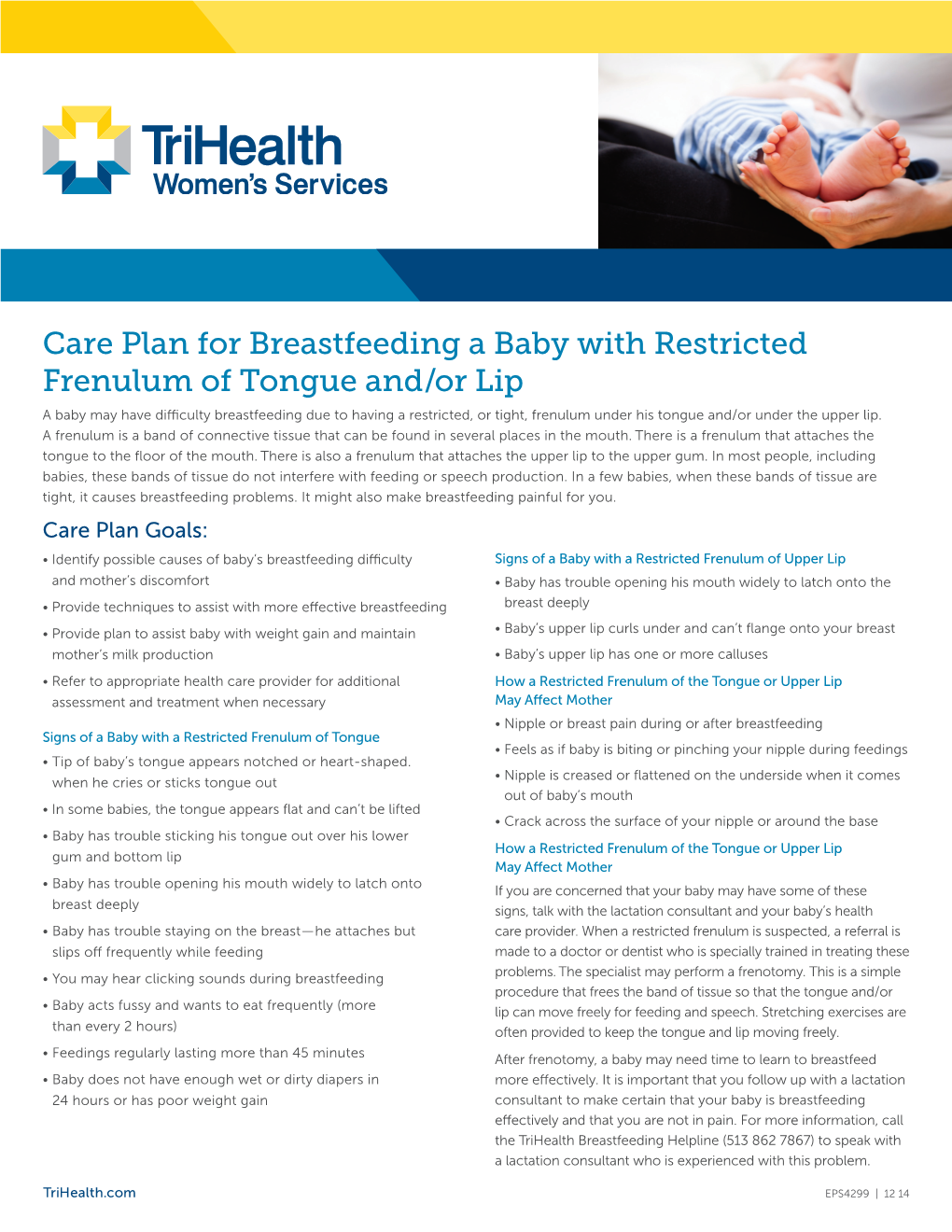 Care Plan for Breastfeeding a Baby with Restricted Frenulum of Tongue And/Or
