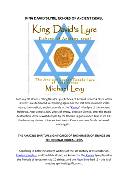 King David's Lyre; Echoes of Ancient Israel