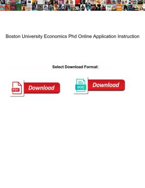 Boston University Economics Phd Online Application Instruction