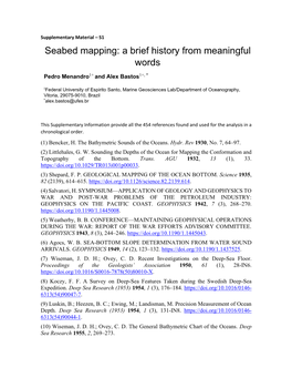 Seabed Mapping: a Brief History from Meaningful Words