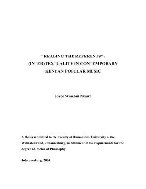 (Inter)Textuality in Contemporary Kenyan Popular Music