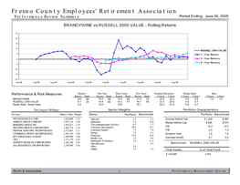 Fresno County Employees' Retirement Association Performance Review Summary Period Ending: June 30, 2005