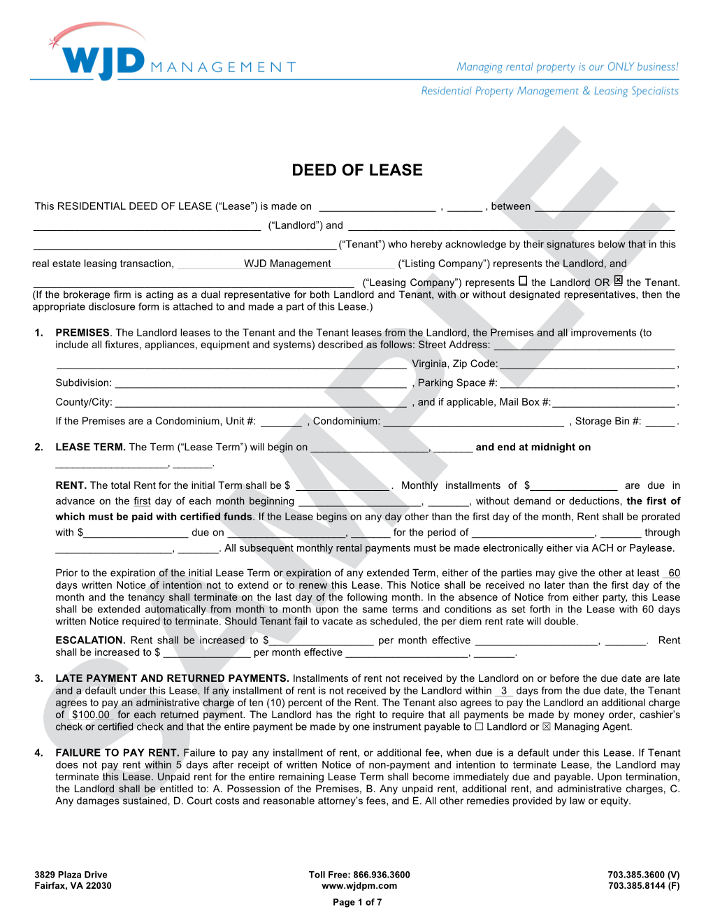 Deed of Lease