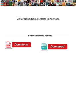 Makar Rashi Name Letters in Kannada