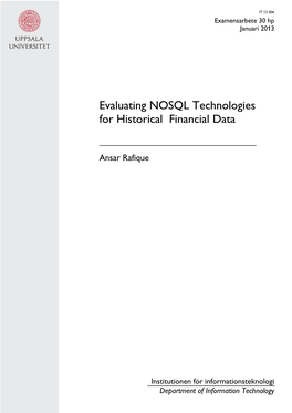 Evaluating NOSQL Technologies for Historical Financial Data