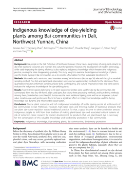 Indigenous Knowledge of Dye-Yielding Plants Among Bai