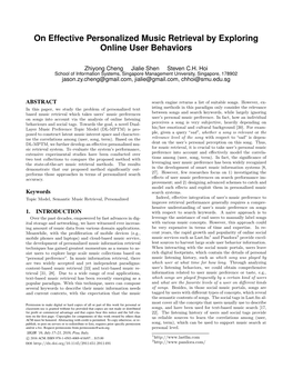 On Effective Personalized Music Retrieval by Exploring Online User Behaviors