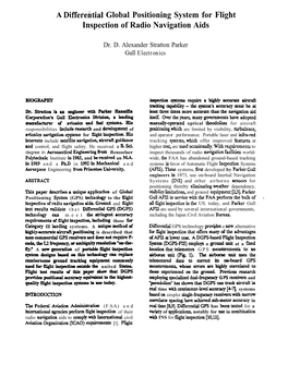 A Differeitial Global Positioning System for Flight Inspection of Radio Navigation Aids