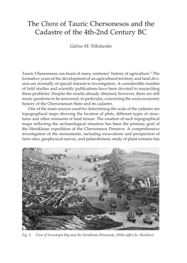 The Chora of Tauric Chersonesos and the Cadastre of the 4Th-2Nd Century