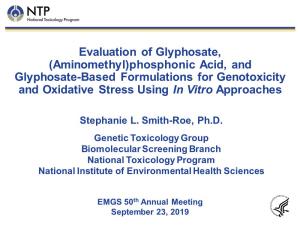 (Aminomethyl)Phosphonic Acid, and Glyphosate-Based Formulations for Genotoxicity and Oxidative Stress Using in Vitro Approaches