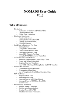 NOMADS User Guide V1.0