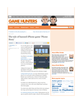 The Tale of Banned Iphone Game 'Phone Story'