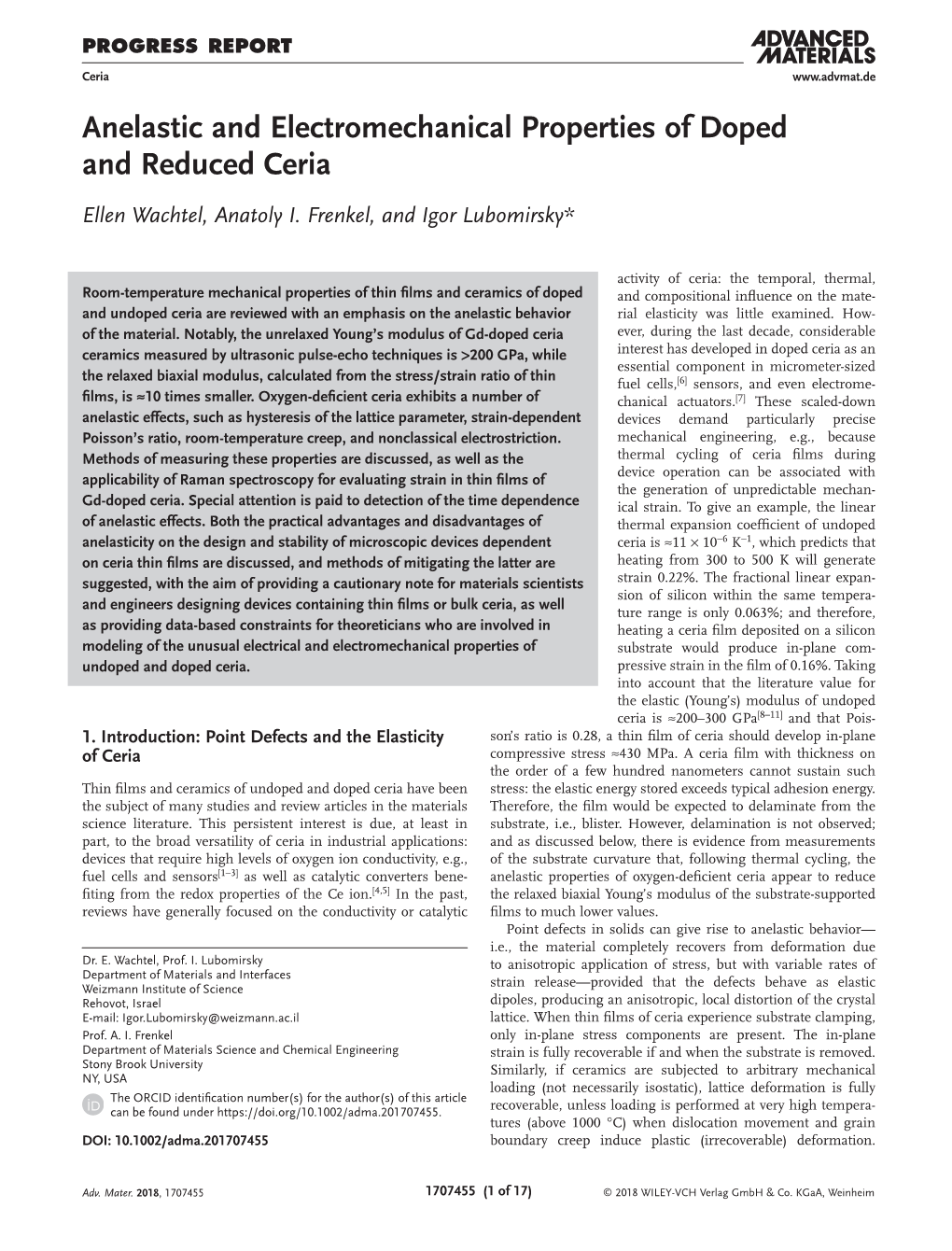 Anelastic and Electromechanical Properties of Doped And&