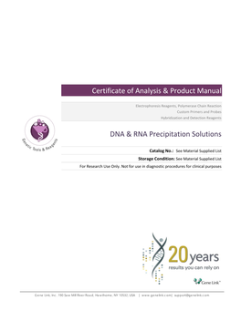 DNA & RNA Precipitation Solutions