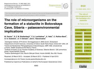 The Role of Microorganisms on the Formation of a Stalactite