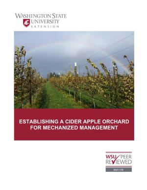 Establishing a Cider Apple Orchard for Mechanized Management