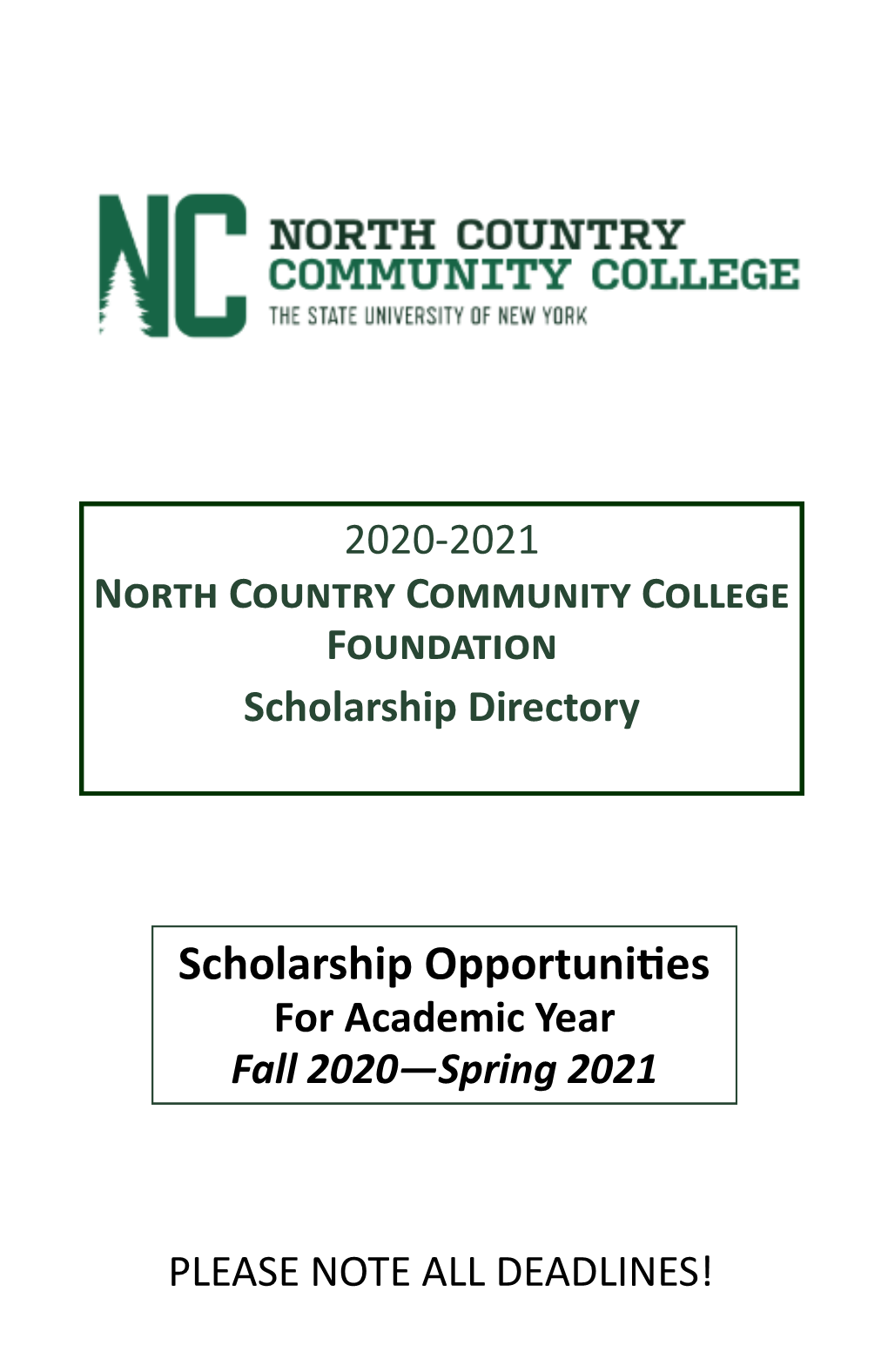 NCCC Foundation Scholarship Booklet