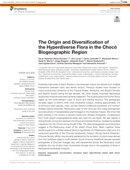 The Origin and Diversification of the Hyperdiverse Flora in the Chocó Biogeographic Region