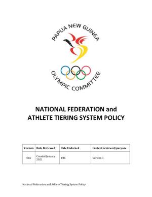 NF and Athlete Tiering System Policy