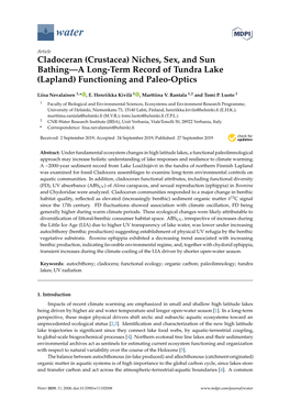 Niches, Sex, and Sun Bathing—A Long-Term Record of Tundra Lake (Lapland) Functioning and Paleo-Optics