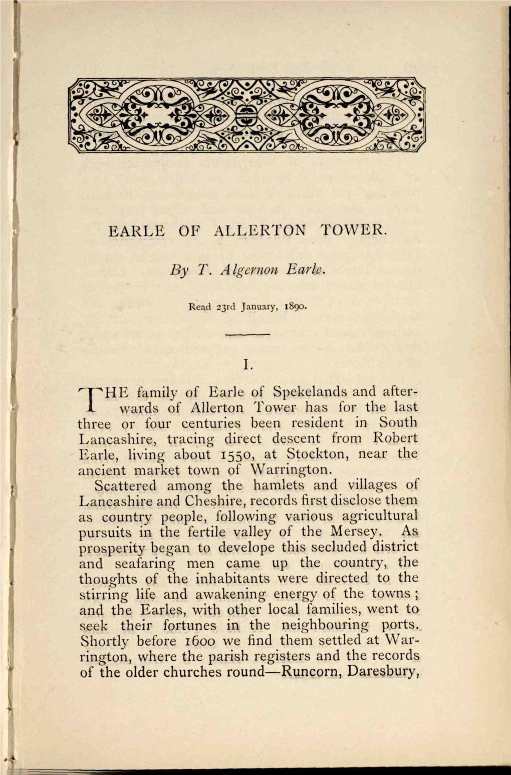 Earle of Allerton Tower