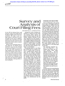 Analysis of Court Filing Fees