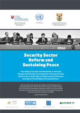 Security Sector Reform and Sustaining Peace