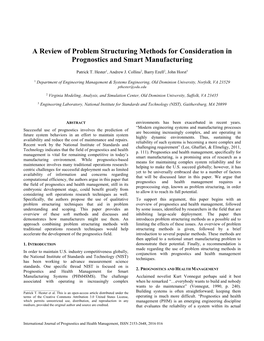 A Review of Problem Structuring Methods for Consideration in Prognostics and Smart Manufacturing