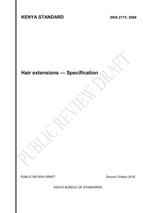 Hair Extensions — Specification
