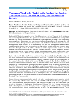 Thomas on Woodroofe, 'Buried in the Sands of the Ogaden: the United States, the Horn of Africa, and the Demise of Detente'