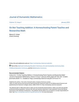 A Homeschooling Parent Teaches and Researches Math