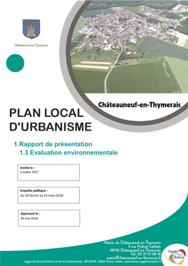 1. Rapport De Présentation 1.3 Evaluation Environnementale