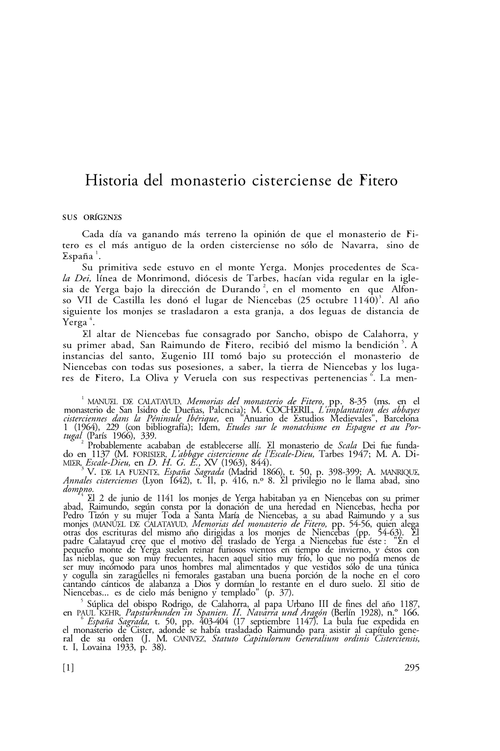 Historia Del Monasterio Cisterciense De Fitero