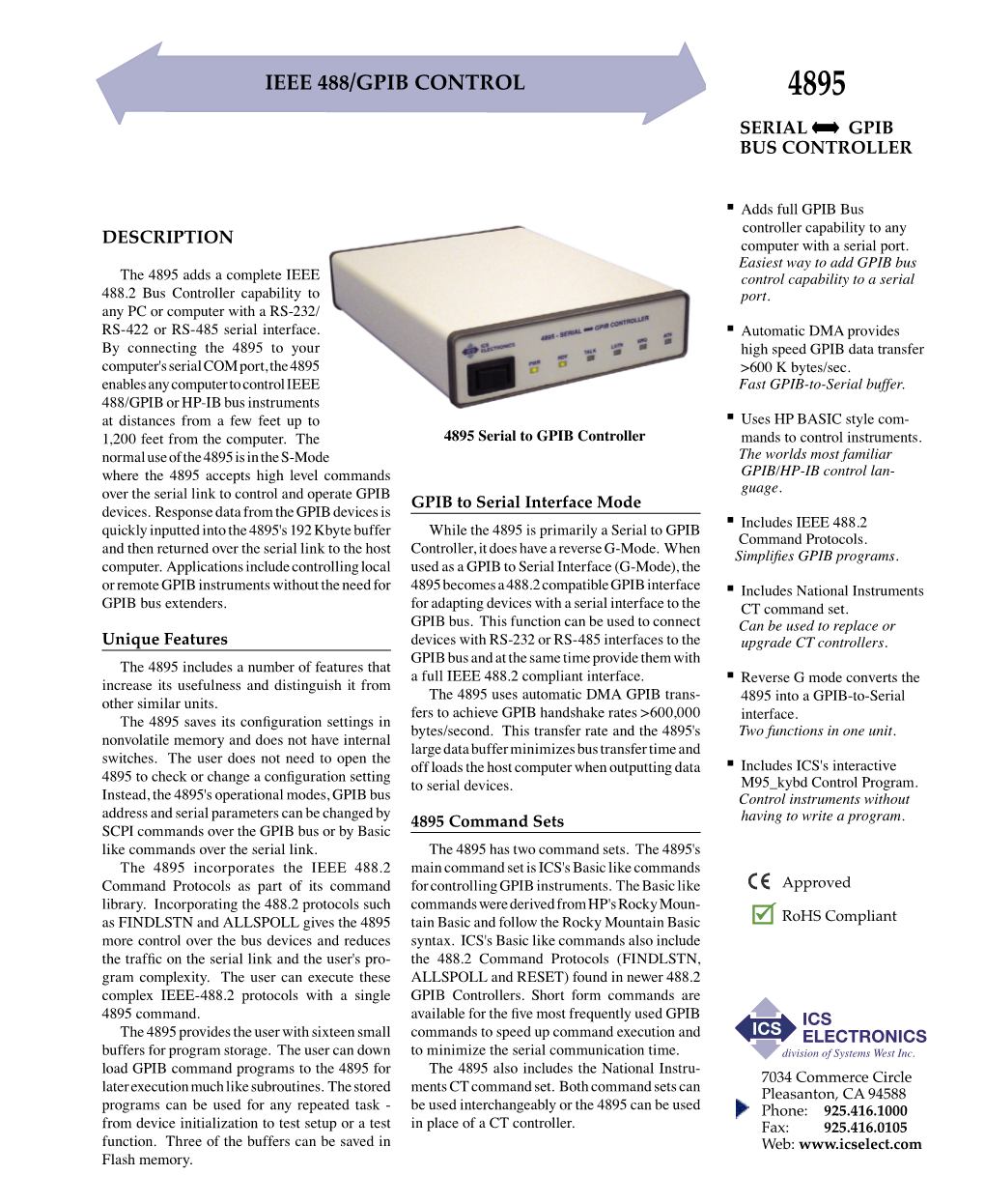 4895 Serial Gpib Bus Controller