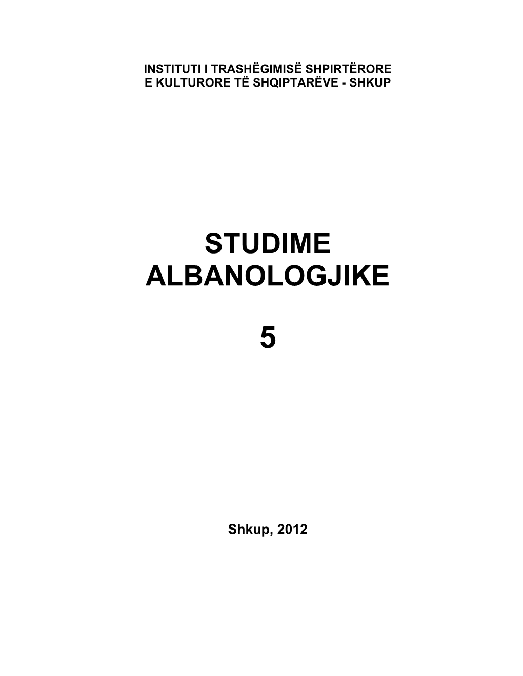 Studime Albanologjike