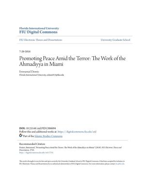 Promoting Peace Amid the Terror: the Work of the Ahmadiyya in Miami