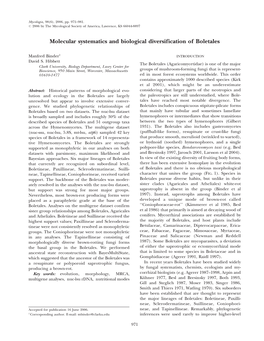 Molecular Systematics and Biological Diversification of Boletales